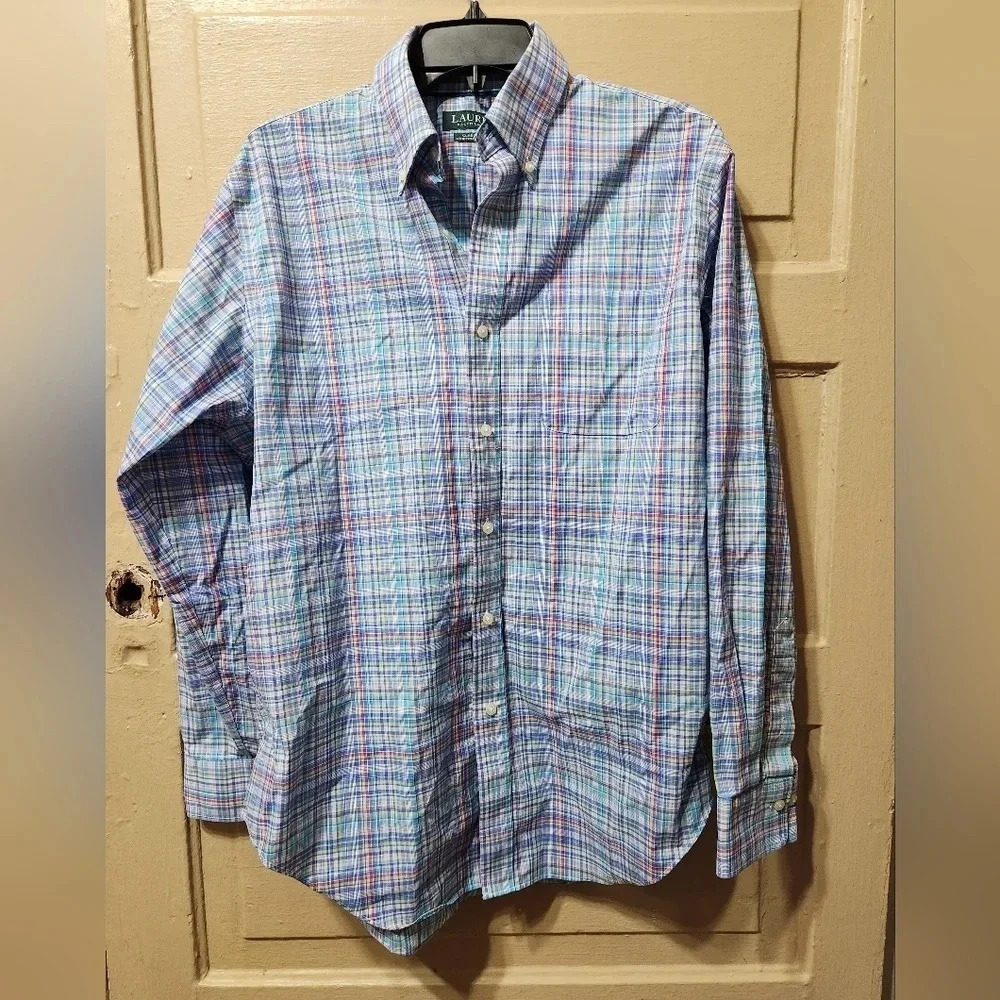 Lauren Ralph Lauren Classic Fit Stretch Non Iron Long Sleeve Collar Button Shirt